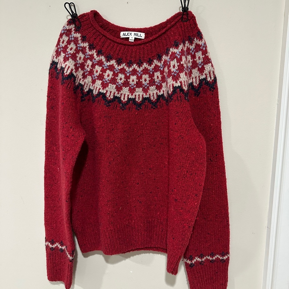 Alex Mill Meadow Fairisle Red Women's Sweater Small